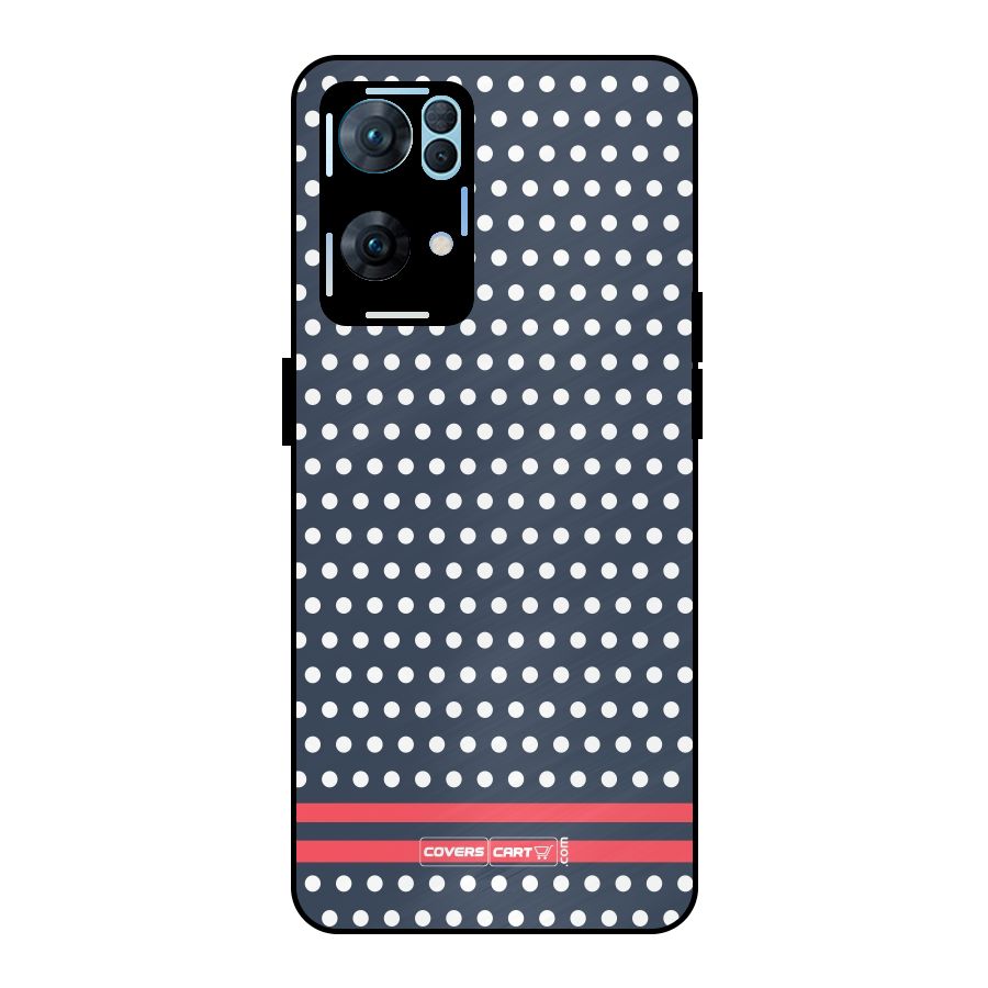 Classic Polka Dots Metal Back Case for Oppo Reno7 Pro 5G