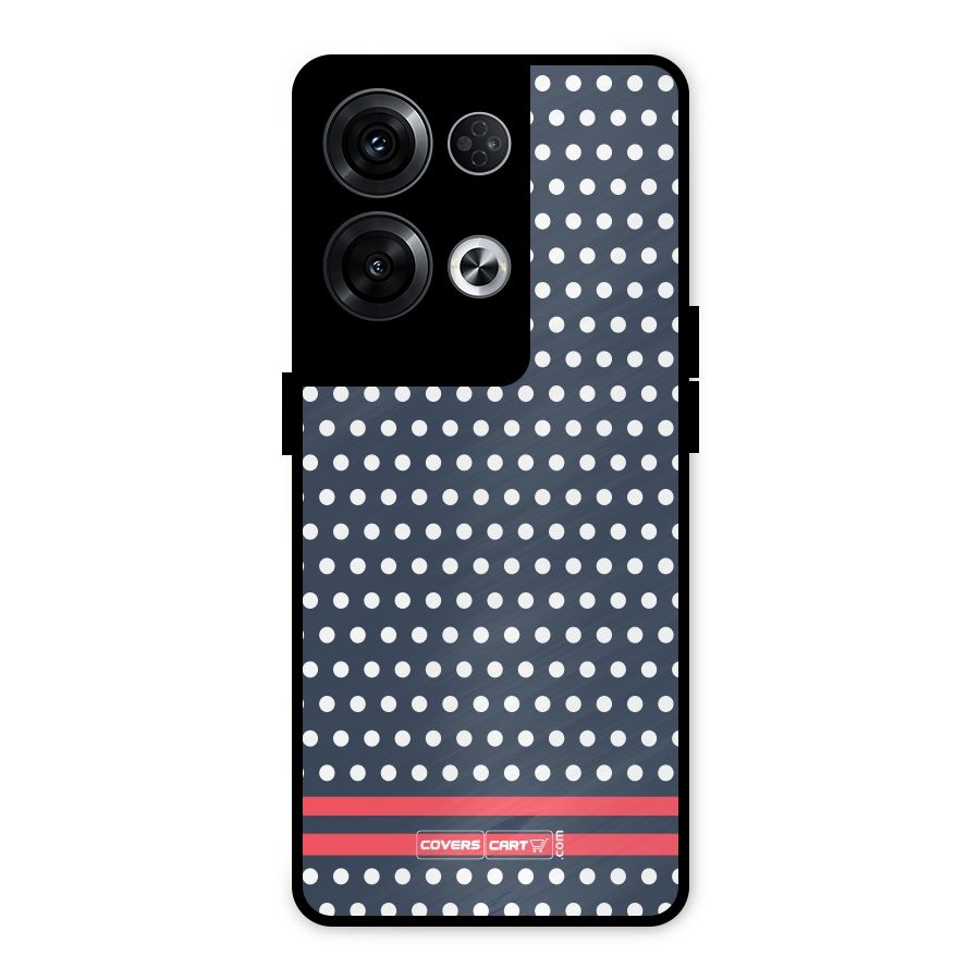 Classic Polka Dots Metal Back Case for Oppo Reno8 Pro 5G