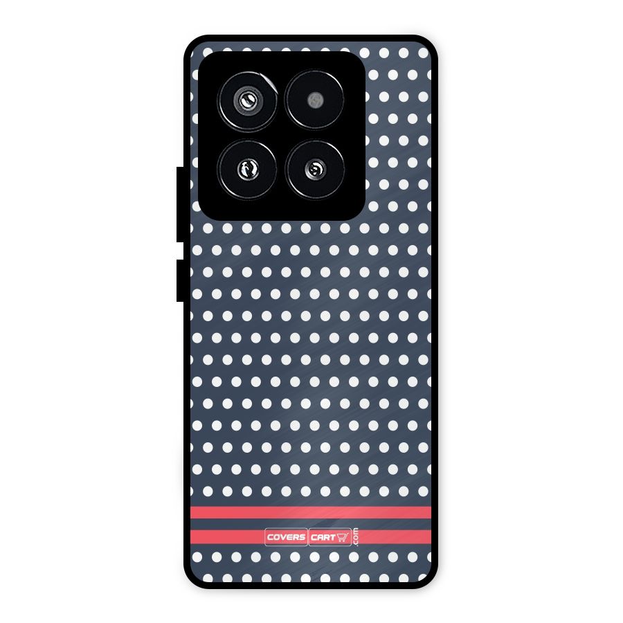 Classic Polka Dots Metal Back Case for Xiaomi 14 Pro