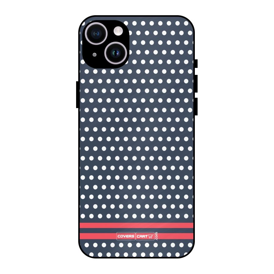 Classic Polka Dots Metal Back Case for iPhone 14 Plus