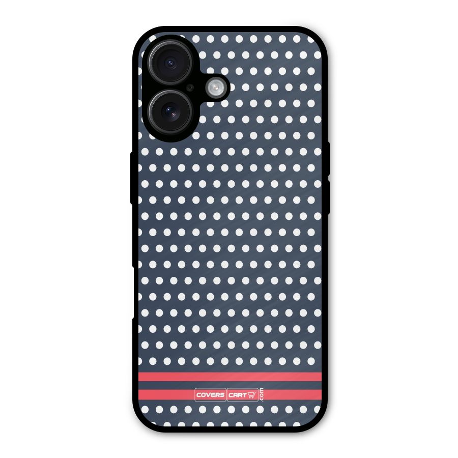 Classic Polka Dots Metal Back Case for iPhone 16