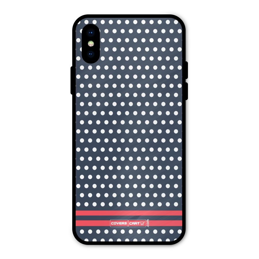 Classic Polka Dots Metal Back Case for iPhone X
