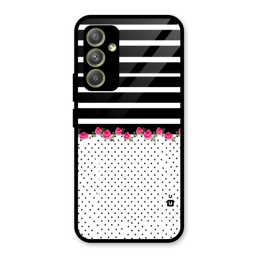 Classic Polka Stripes Glass Back Case for Galaxy A54