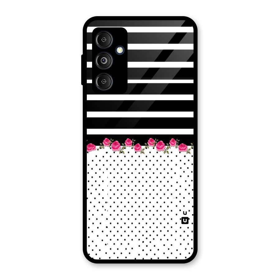 Classic Polka Stripes Glass Back Case for Galaxy M14 5G