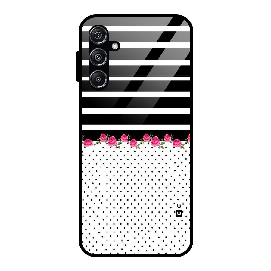 Classic Polka Stripes Glass Back Case for Galaxy M34 5G