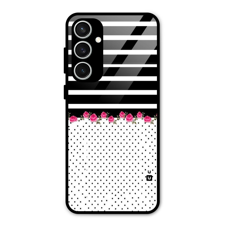 Classic Polka Stripes Glass Back Case for Galaxy S23 FE