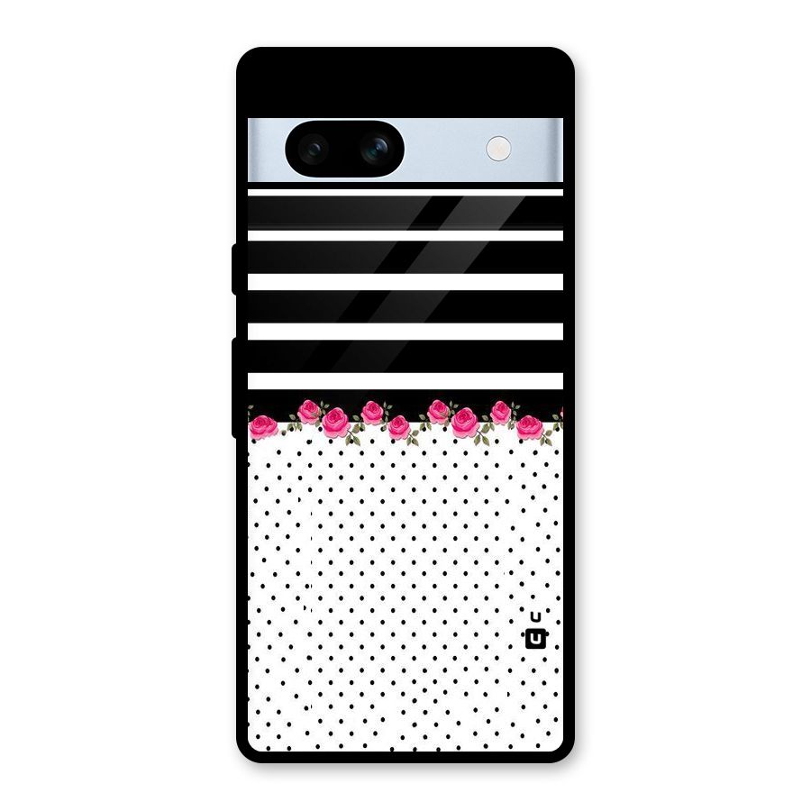 Classic Polka Stripes Glass Back Case for Google Pixel 7a