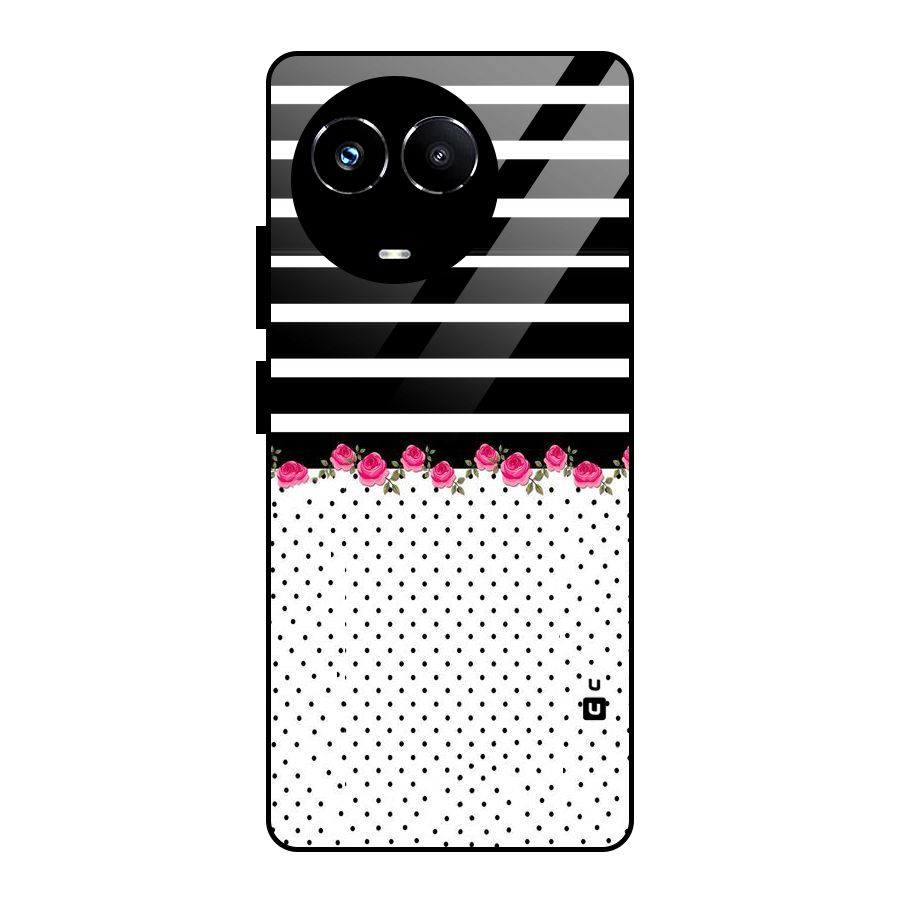 Classic Polka Stripes Glass Back Case for Realme 11X