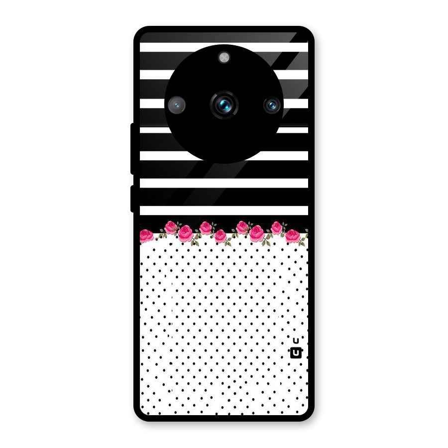 Classic Polka Stripes Glass Back Case for Realme 11 Pro Plus