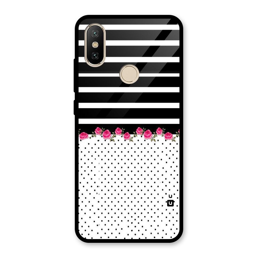 Classic Polka Stripes Glass Back Case for Redmi A2