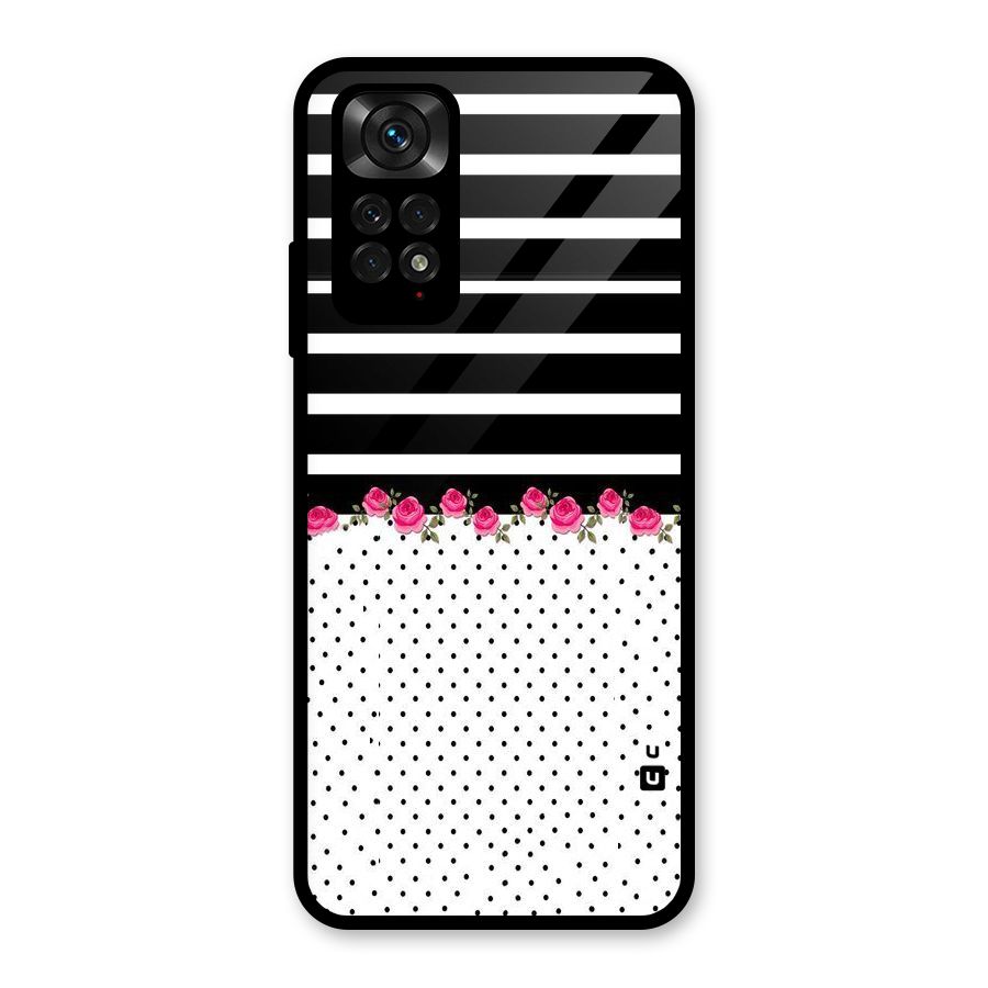 Classic Polka Stripes Glass Back Case for Redmi Note 11S