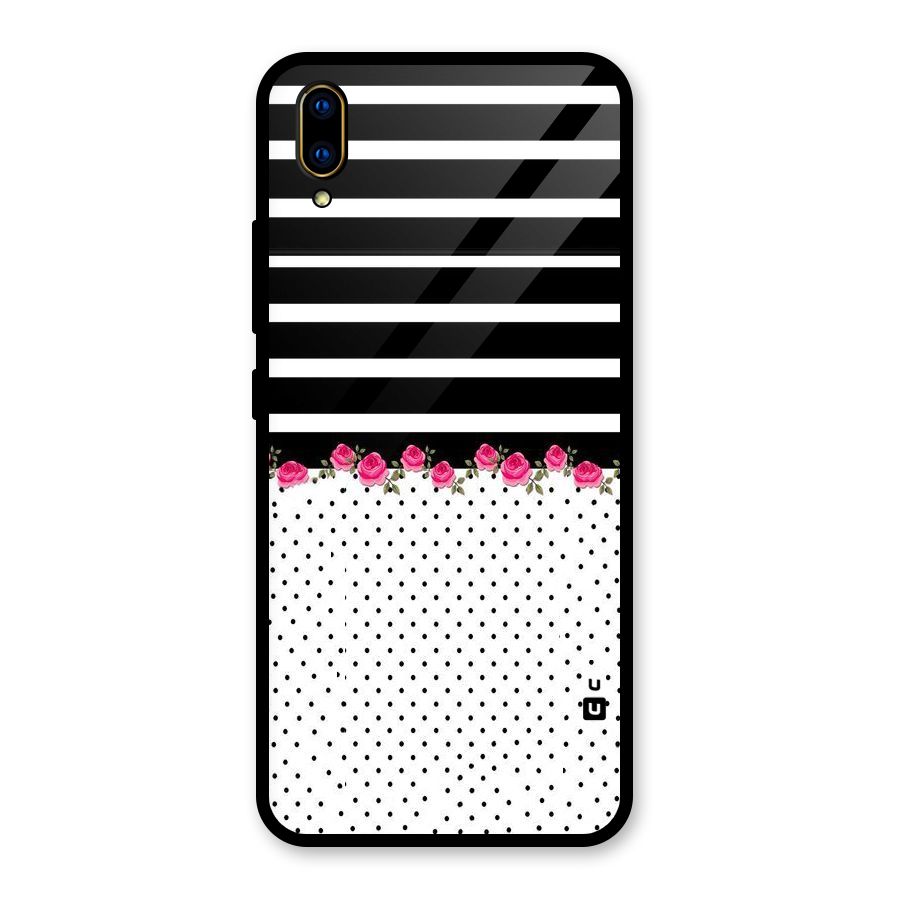 Classic Polka Stripes Glass Back Case for Vivo V11 Pro