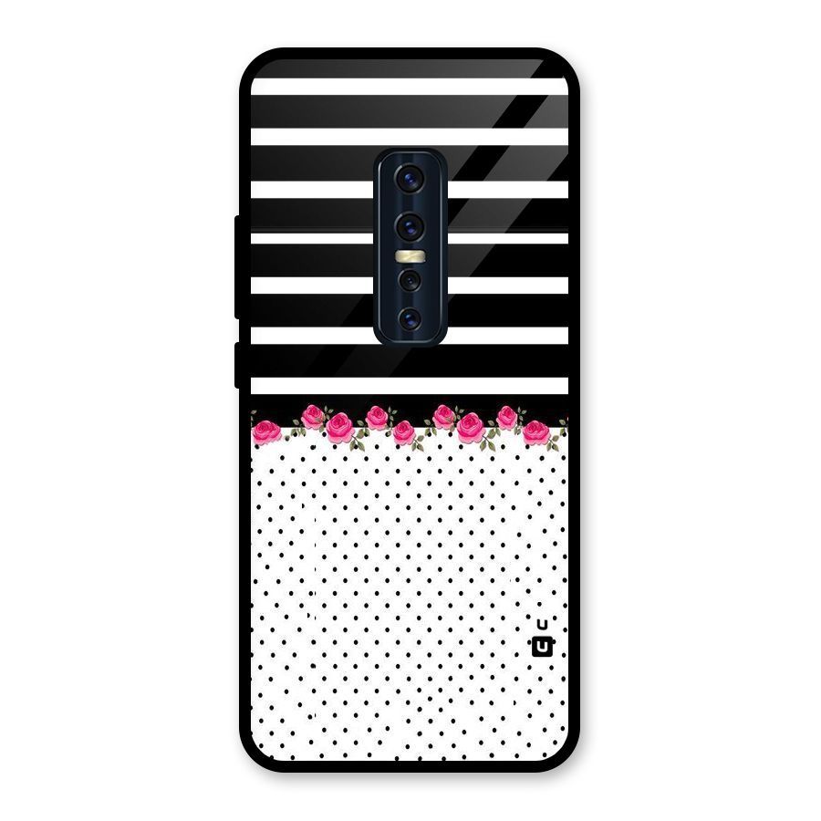 Classic Polka Stripes Glass Back Case for Vivo V17 Pro