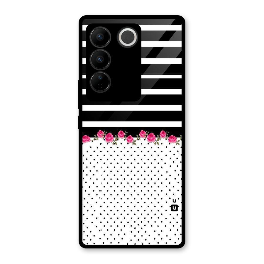 Classic Polka Stripes Glass Back Case for Vivo V27