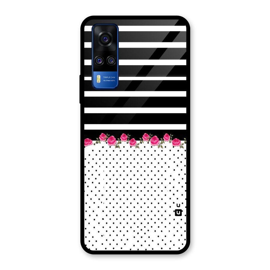 Classic Polka Stripes Glass Back Case for Vivo Y31