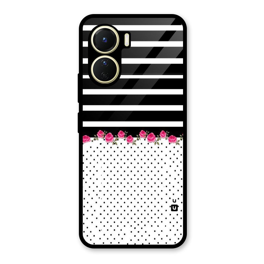 Classic Polka Stripes Glass Back Case for Vivo Y56