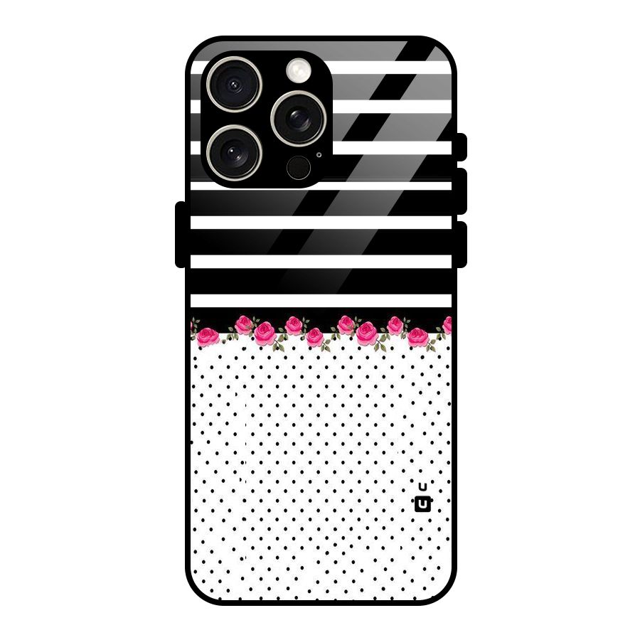 Classic Polka Stripes Glass Back Case for iPhone 15 Pro Max