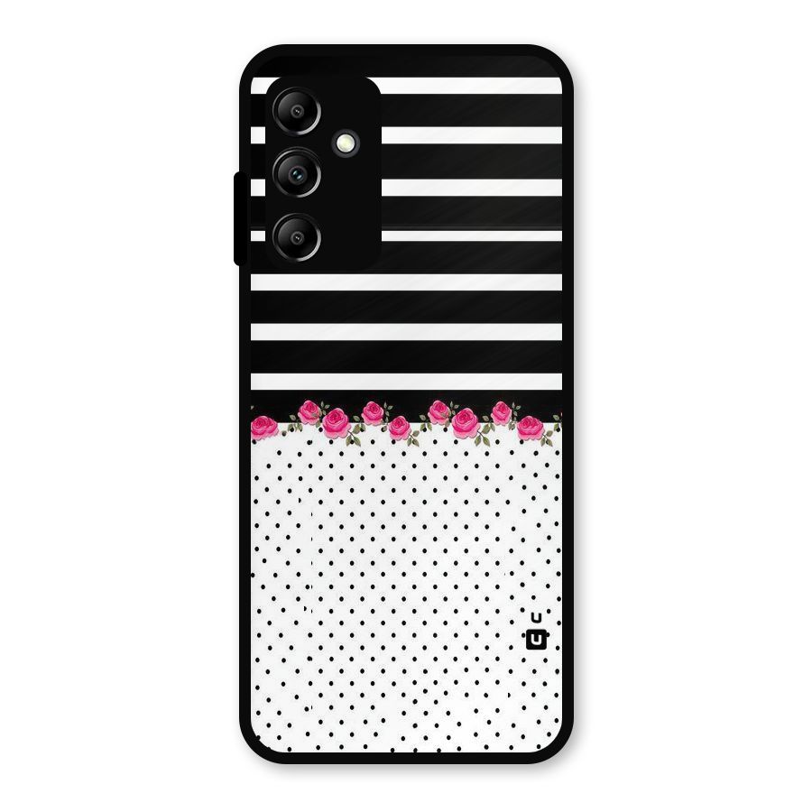 Classic Polka Stripes Metal Back Case for Galaxy A14 5G
