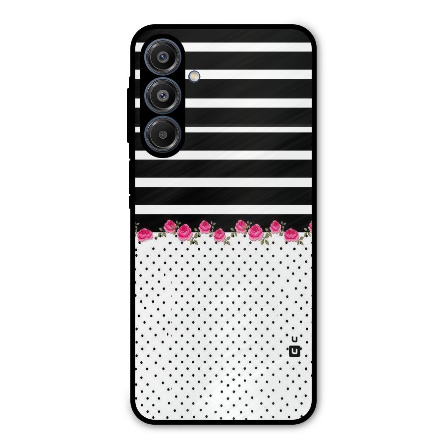 Classic Polka Stripes Metal Back Case for Galaxy A16 5G