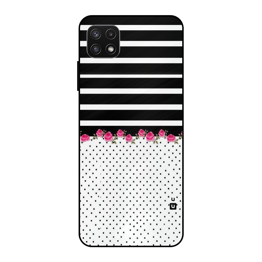 Classic Polka Stripes Metal Back Case for Galaxy A22 5G