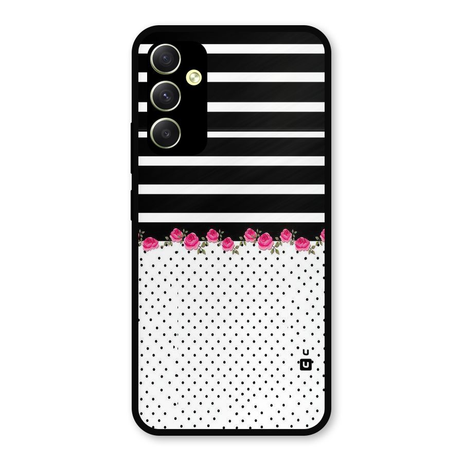 Classic Polka Stripes Metal Back Case for Galaxy A34