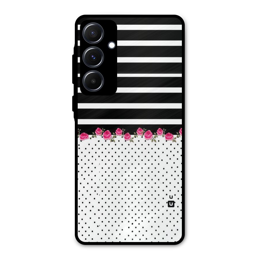 Classic Polka Stripes Metal Back Case for Galaxy A55