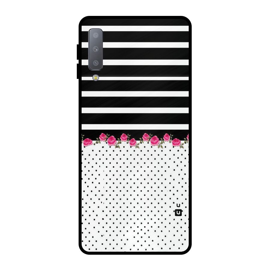Classic Polka Stripes Metal Back Case for Galaxy A7 (2018)