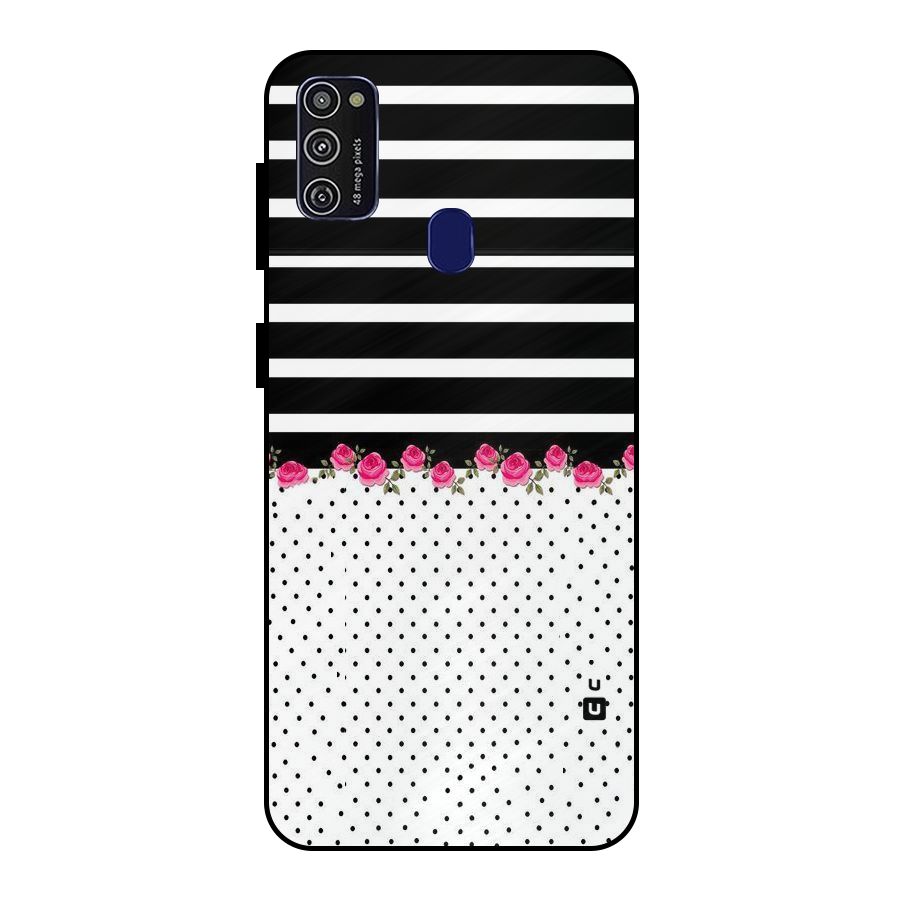 Classic Polka Stripes Metal Back Case for Galaxy M21