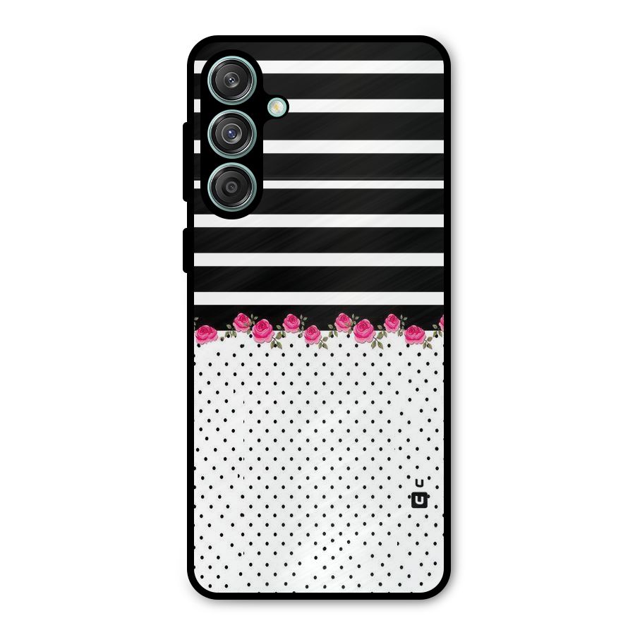 Classic Polka Stripes Metal Back Case for Galaxy M55 5G