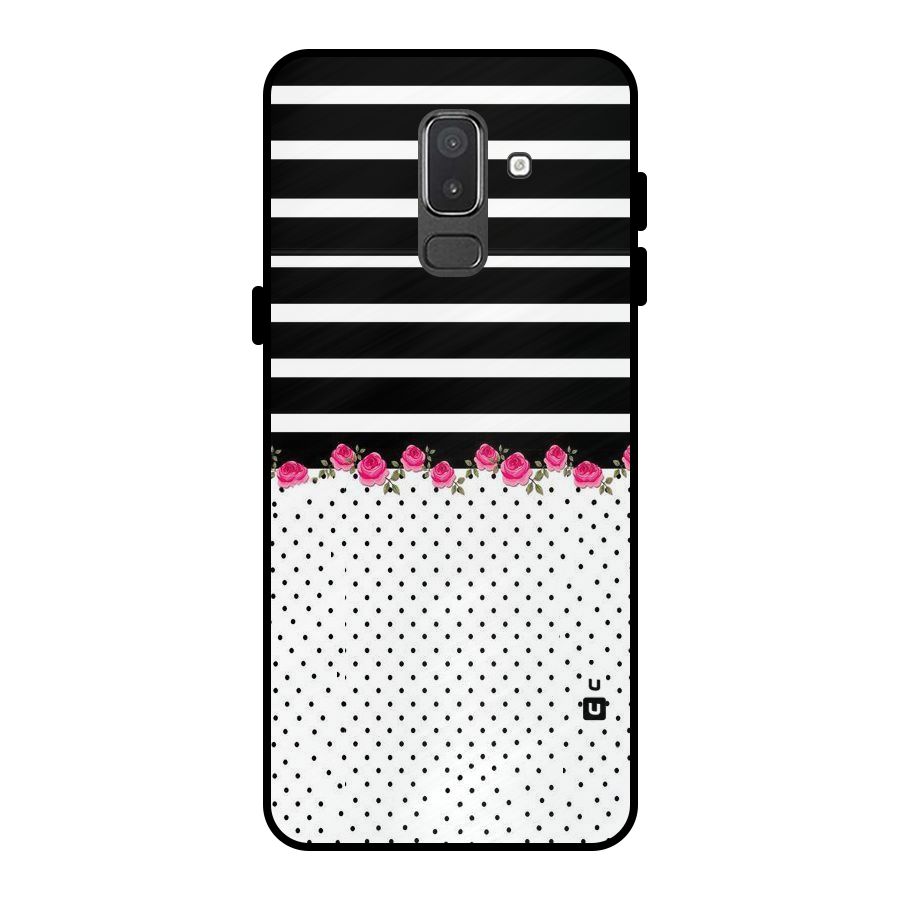 Classic Polka Stripes Metal Back Case for Galaxy On8 (2018)