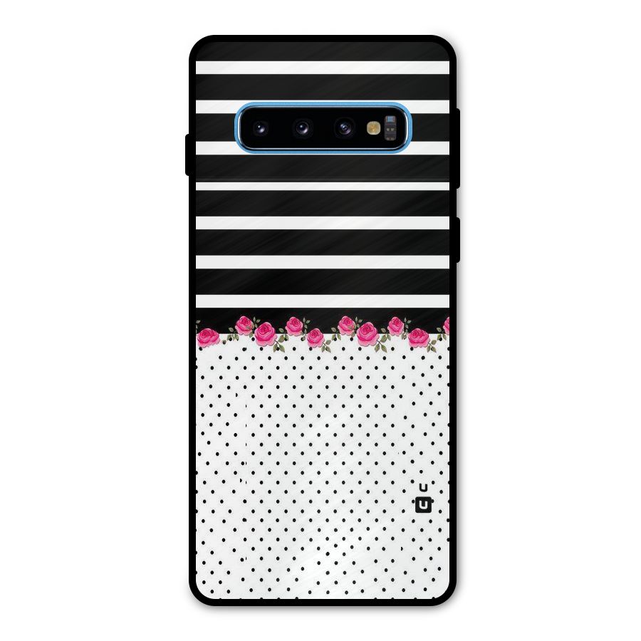 Classic Polka Stripes Metal Back Case for Galaxy S10