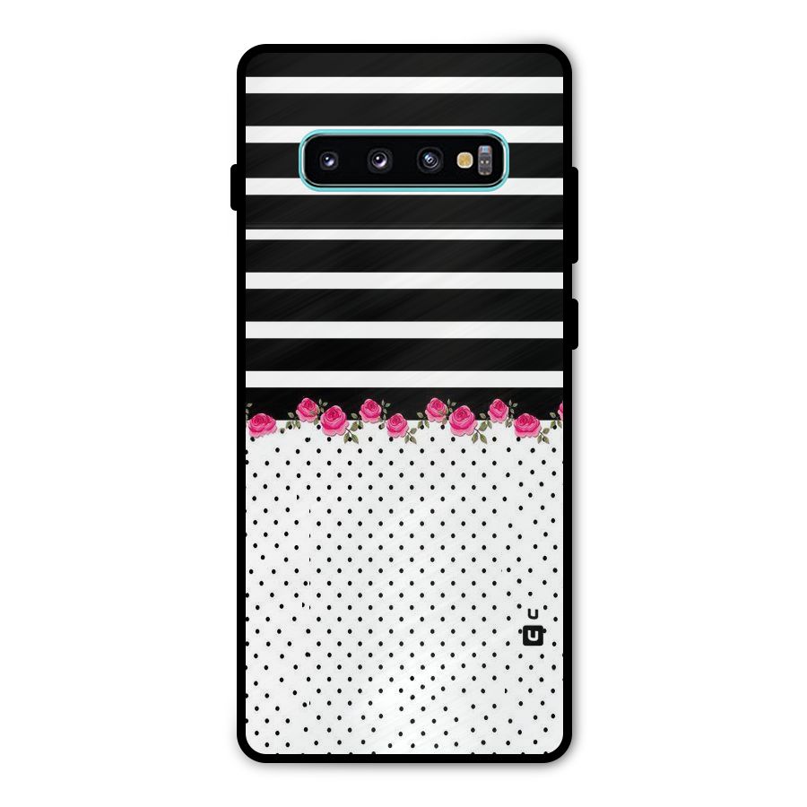 Classic Polka Stripes Metal Back Case for Galaxy S10 Plus
