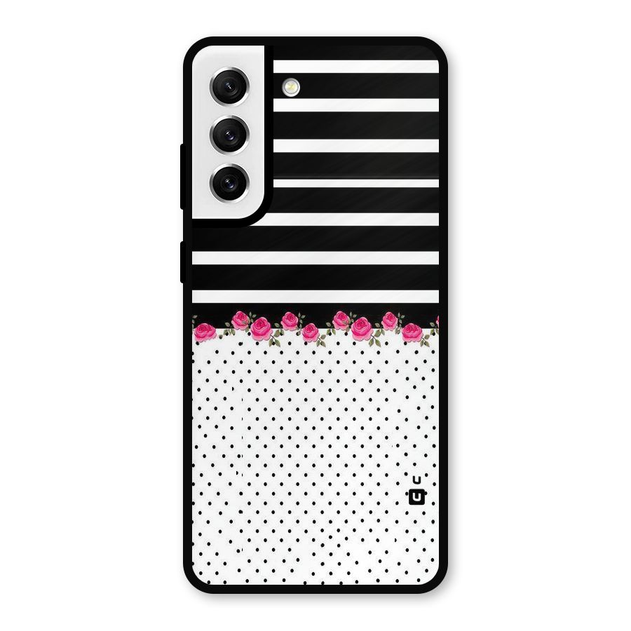 Classic Polka Stripes Metal Back Case for Galaxy S21 FE 5G