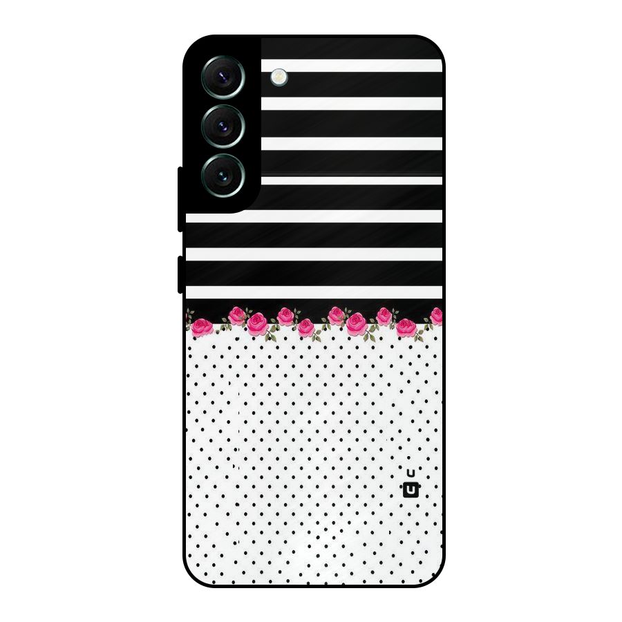 Classic Polka Stripes Metal Back Case for Galaxy S22 Plus 5G