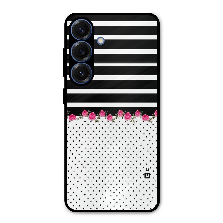 Classic Polka Stripes Metal Back Case for Galaxy S25