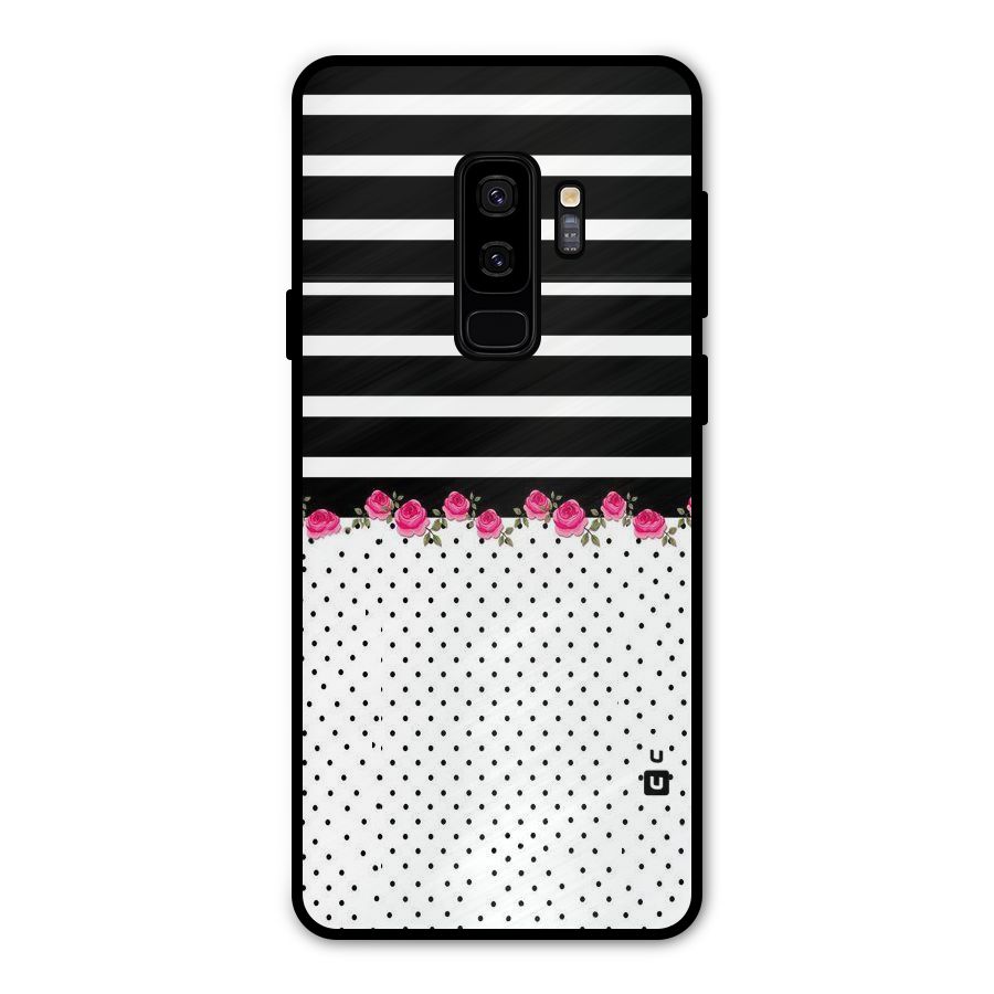 Classic Polka Stripes Metal Back Case for Galaxy S9 Plus