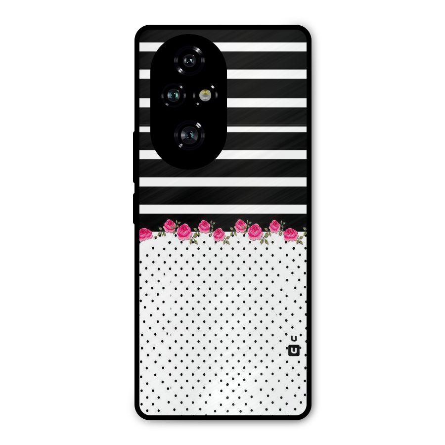 Classic Polka Stripes Metal Back Case for Honor 200 Pro