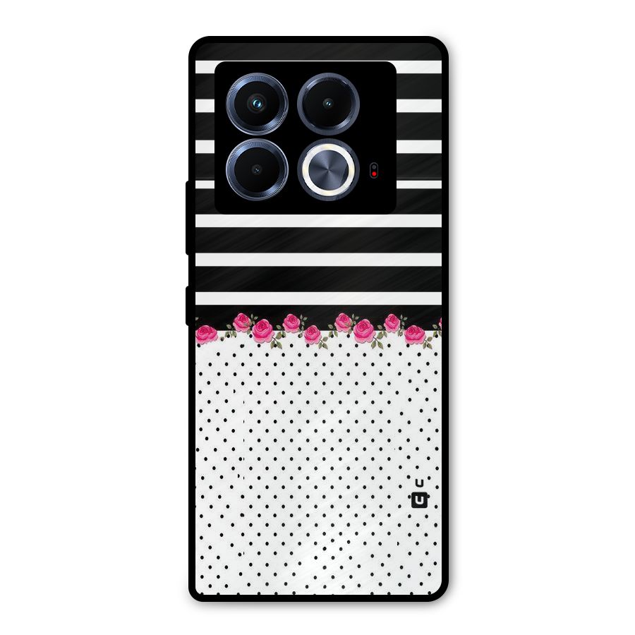 Classic Polka Stripes Metal Back Case for Infinix Note 40 5G