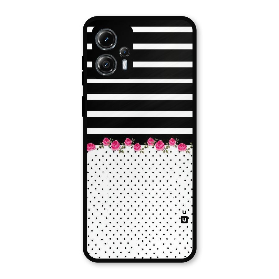 Classic Polka Stripes Metal Back Case for Moto G13