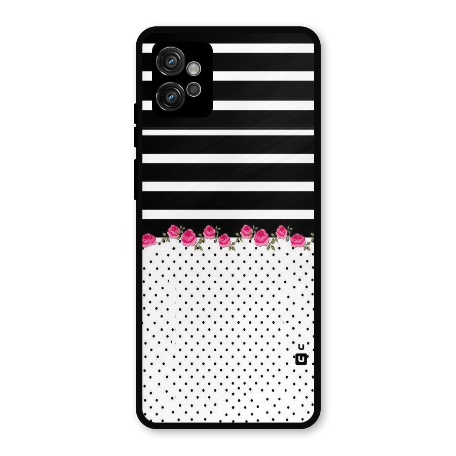 Classic Polka Stripes Metal Back Case for Moto G32