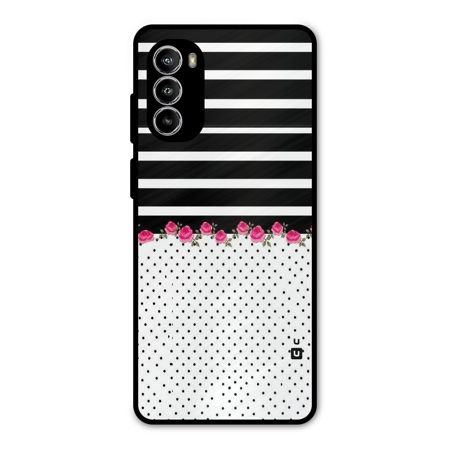 Classic Polka Stripes Metal Back Case for Moto G52