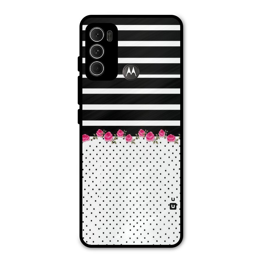 Classic Polka Stripes Metal Back Case for Moto G60