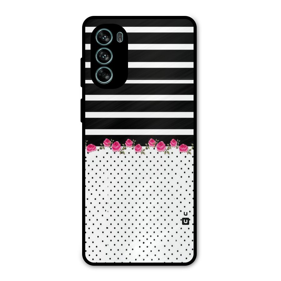Classic Polka Stripes Metal Back Case for Moto G62