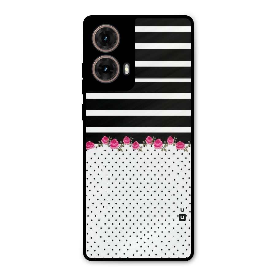 Classic Polka Stripes Metal Back Case for Moto G85