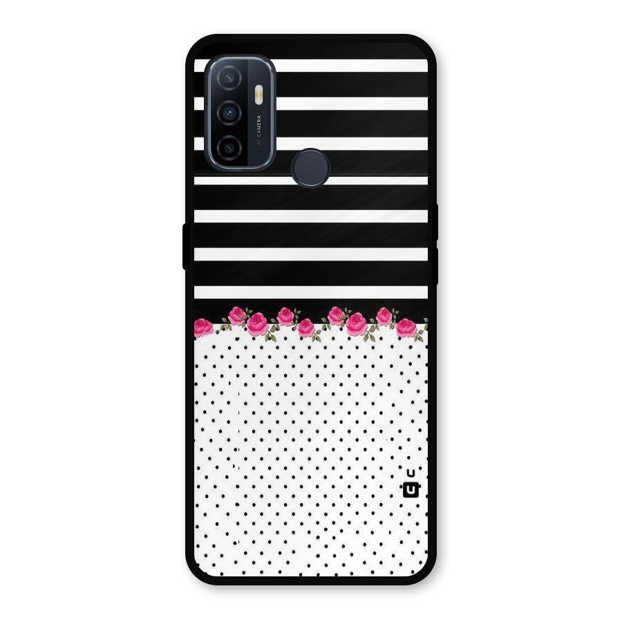 Classic Polka Stripes Metal Back Case for Oppo A53