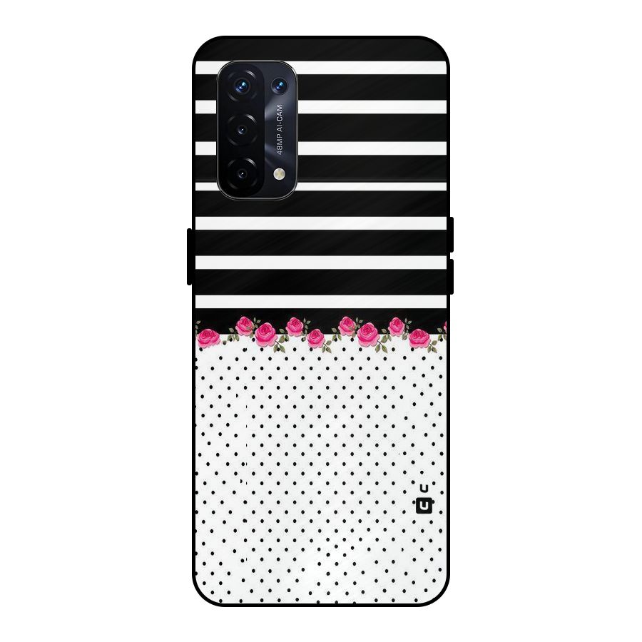 Classic Polka Stripes Metal Back Case for Oppo A74 5G