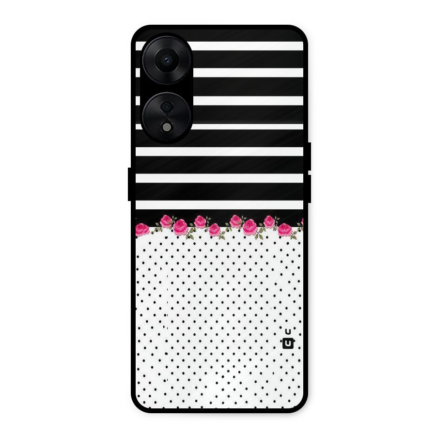 Classic Polka Stripes Metal Back Case for Oppo A78 5G