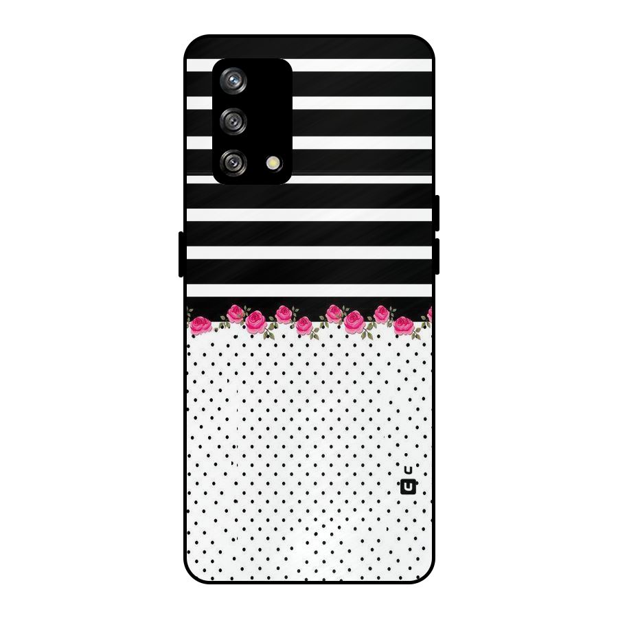 Classic Polka Stripes Metal Back Case for Oppo F19