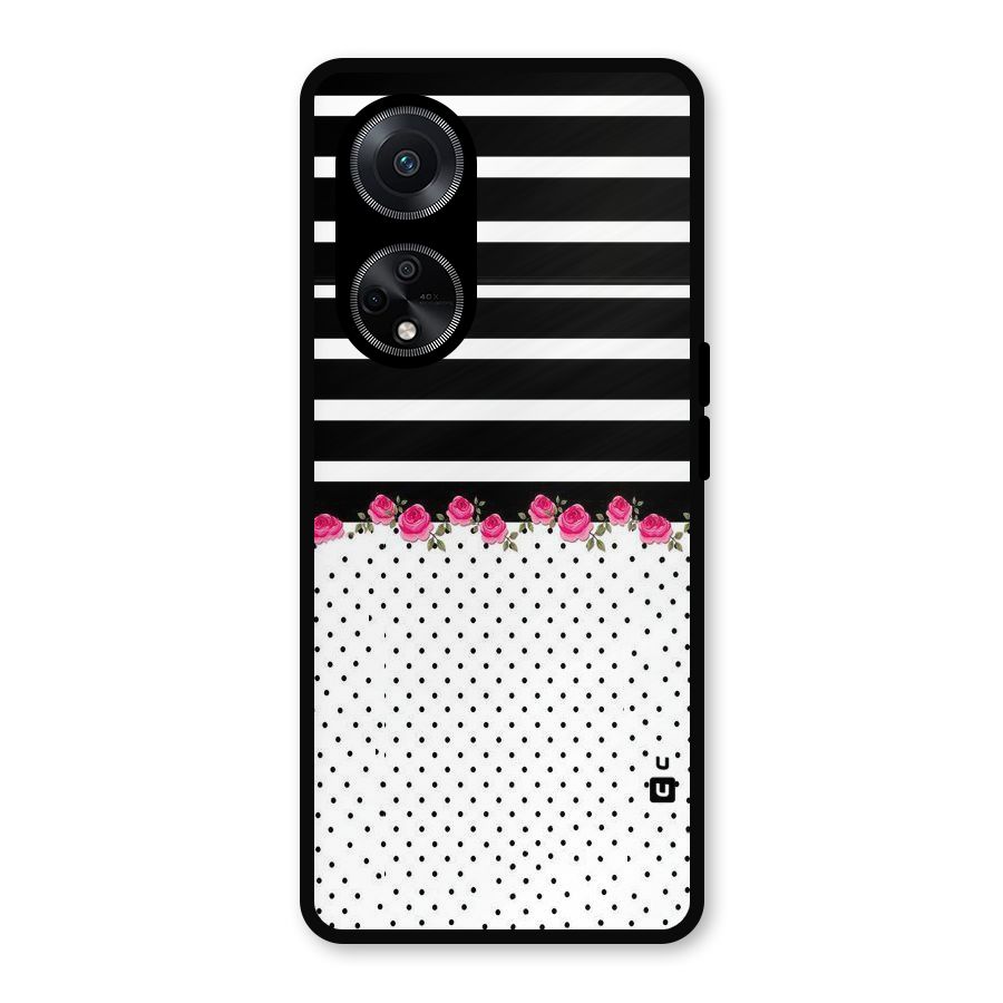 Classic Polka Stripes Metal Back Case for Oppo F23