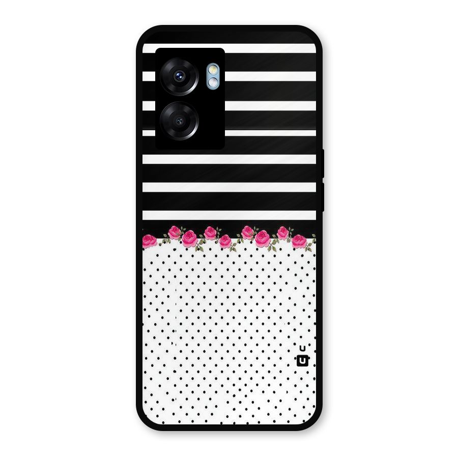 Classic Polka Stripes Metal Back Case for Oppo K10 (5G)